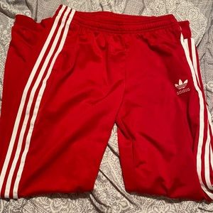 red adidas cuff pants